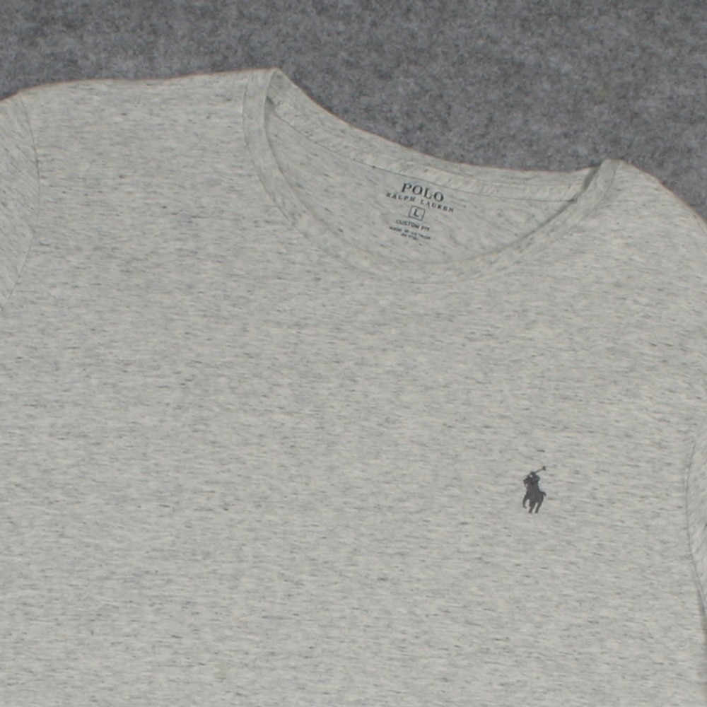 Polo Ralph Lauren Mens T-Shirt Large Gray Custom Fit Heathered Cotton